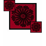 Circle of trees needlework design from 1950s t-shirt