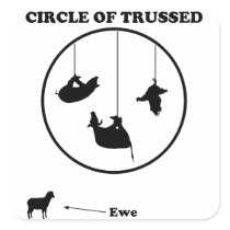 Circle of Trussed / Trust Wordplay Sticker