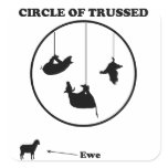 Circle of Trussed / Trust Wordplay stickers