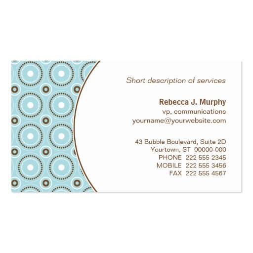 Circle Pattern Underlay Business Card (back side)