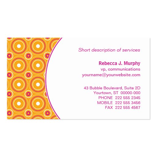 Circle Pattern Underlay Business Card (back side)