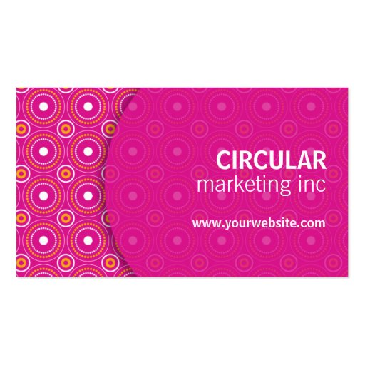 Circle Pattern Underlay Business Card Templates (front side)