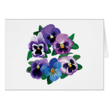Circle Purple Pansies Card