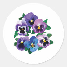 Circle Purple Pansies Sticker