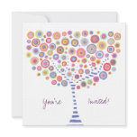 Circle Tree Retro Blank Fill In Invitation