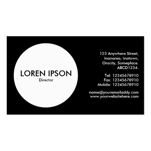 Circle - Triangle - Black Business Cards (back side)