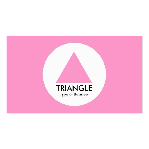 Circle - Triangle - Pink Business Card Templates (front side)