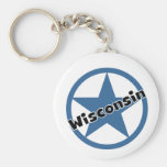 Circle Wisconsin Key Chain