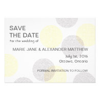 Circle Yellow and Grey Save the Date Announcement