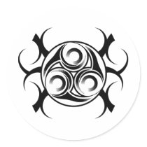 Circled Tribal Tattoo Round Stickers