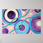 Circles Abstract Watercolor Poster
