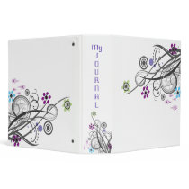 Circles and Loops Retro My Journal Large Binder by Itayasdesigns Circles and Loops Retro My Journal Large Binder