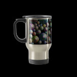 Circles Colorful 3D pattern on black mugs
