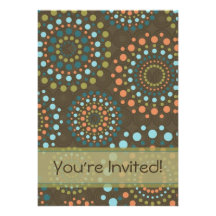 Circles & Dots Invitation (Brown)