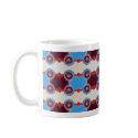 circles in blue and brown coffee mug by DonnaGrayson circles in blue and brown coffee mug