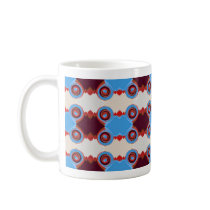 circles in blue and brown coffee mug