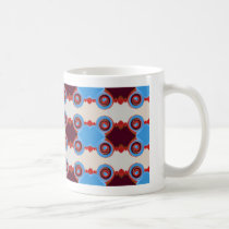circles in blue and brown coffee mug