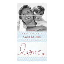 Circles + Love Aqua Save The Date Photo Card