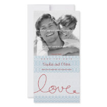 Circles + Love Aqua Save The Date Photo Card photo cards