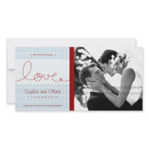 Circles + Love Aqua Wedding Thank You Photo Card photo cards by fatfatin_blue_knot Circles + Love Aqua Wedding Thank You Photo Card photo cards