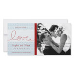 Circles + Love Aqua Wedding Thank You Photo Card
