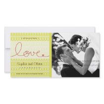 Circles + Love Tea Wedding Thank You Photo Card photo cards