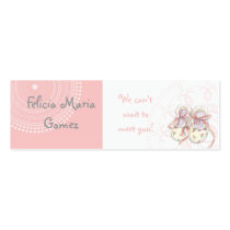 Circles 'n Booties, Baby Girl Shower Invitation Business Cards