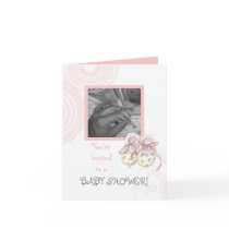 Circles 'n Booties, Baby Girl Shower Invitation Card