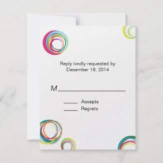 Circles n Circles Wedding Response Card invitation