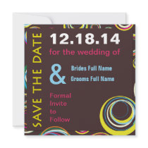 Circles n Circles Wedding Save the Date Card invitations