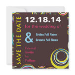 Circles n Circles Wedding Save the Date Card Custom Invitations