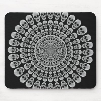 Circles of Skulls - Mousepad - Black by spiritswitchboard