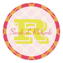 Circles Pattern Asian Style Address Label Sticker