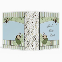 Circles, Stripes, Leaves and Monkey Photo Album Binders