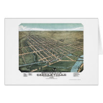 Circleville, OH, Panoramic Map - 1876 Greeting Card