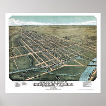 Circleville, OH, Panoramic Map - 1876 Poster