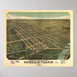 Circleville Ohio 1876 Antique  Panoramic Map posters