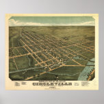 Circleville Ohio 1876 Antique Panoramic Map posters