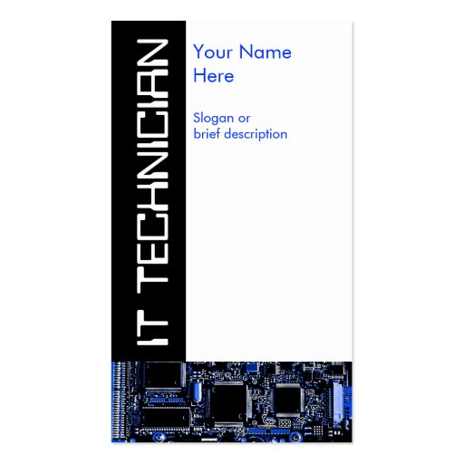 Circuit Blue 2 'IT Technician' business card (front side)