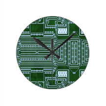 Circuit Board Background Clock