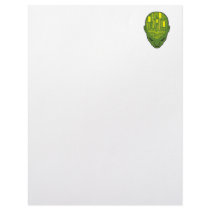 circuit board brain head yellow and green custom letterhead