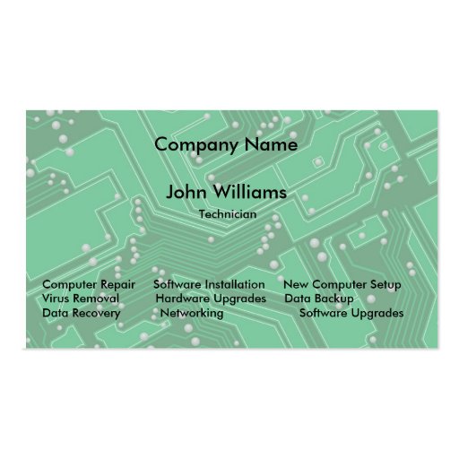 Circuit Board Business Cards (front side)