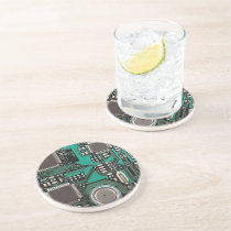 circuit, boards, geek, funny, electronics, computers, cool, science, nerd, technology, college, fun, modern, pattern, custom, hardware, coaster, Coaster with custom graphic design