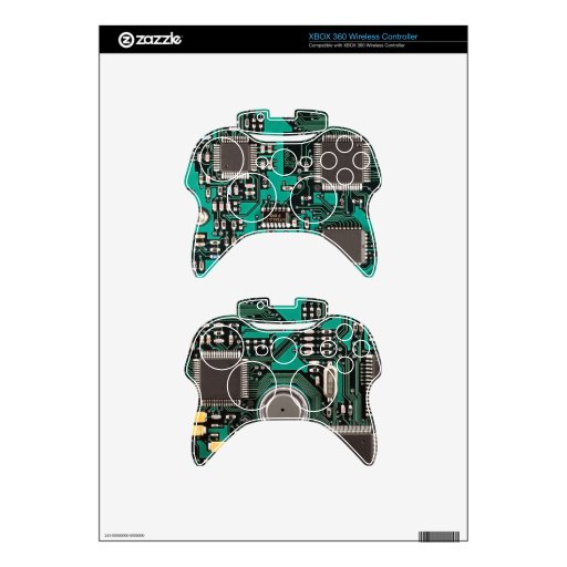 Circuit board xbox 360 controller skin Zazzle