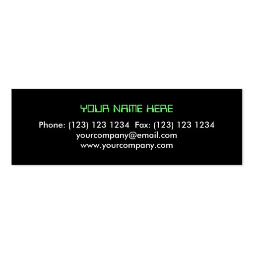 Circuit Green 2 business card template skinny (back side)