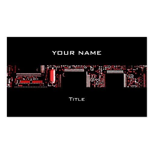 Circuit Red 2 stripe business card black back (front side)