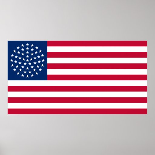 Circular 51 Star United States Flag Poster Zazzle