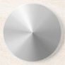 Circular Brushed Aluminum Textured Beverage Coaster