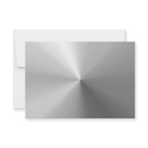 Circular Brushed Aluminum Textured Personalized Invitations