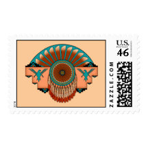 Circular Feathers Postage Stamps